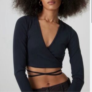 KITH Wrap top, charcoal black S